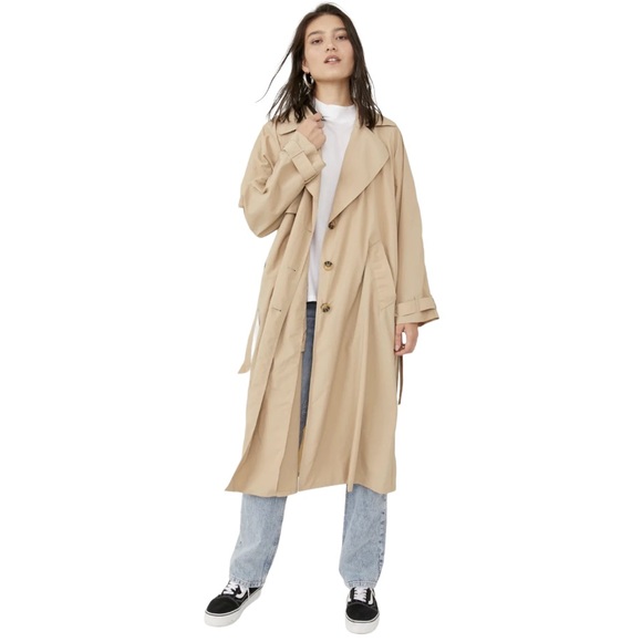 Free People Jackets & Blazers - NWT Free People We The Free Lightweight Trench Coat in Beige